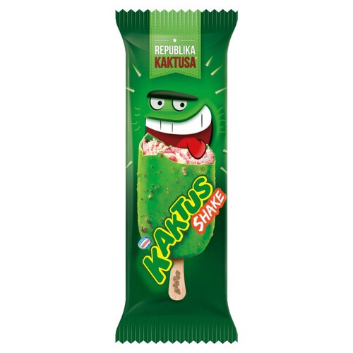 Lody wodne cytrynowe i truskawkowe z zieloną polewą Kaktus 90 ml