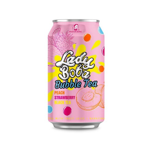 Napój niegazowany Bubble Tea o smaku brzoskwinia-truskawka Lady Boba 320 ml