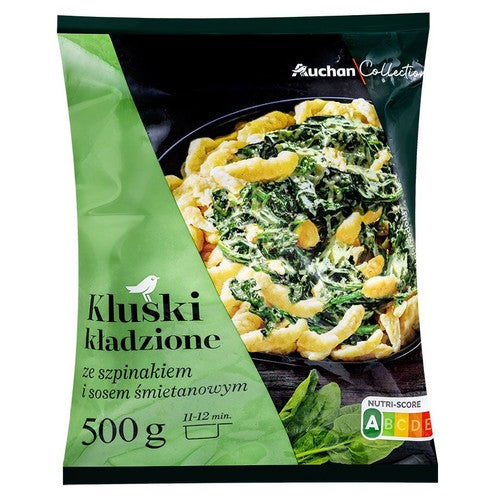 Kluski kładzione ze szpinakiem Auchan Collection 500 g