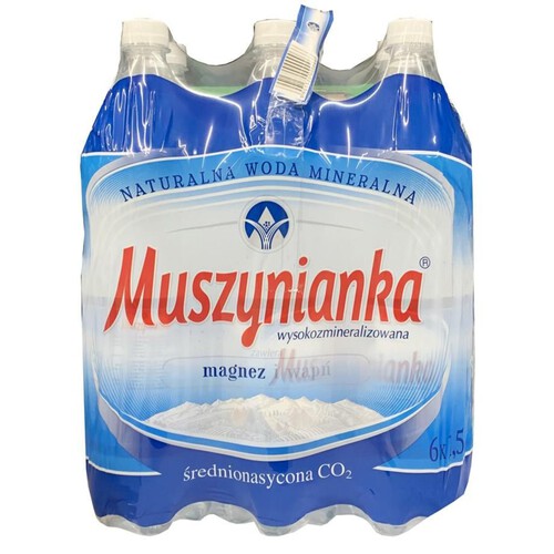Woda wysokozmineralizowana średnionasycona CO2 Muszynianka 6 x 1,5 l