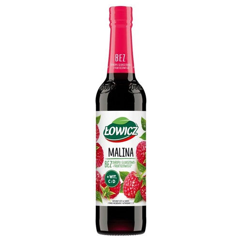 Syrop o smaku malinowanym  Łowicz 400 ml