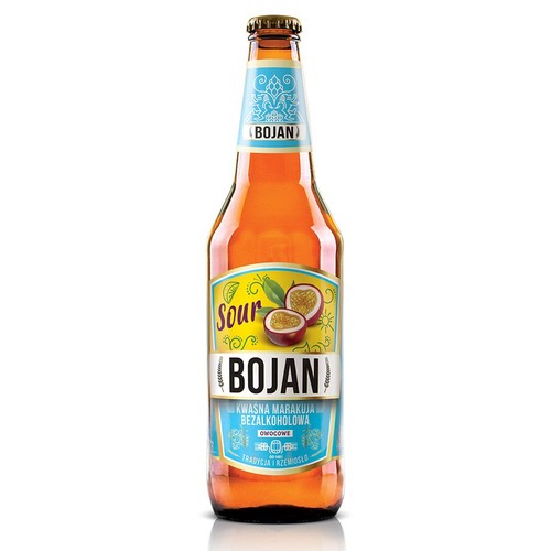Piwo bezalkoholowe lager Kwaśna Marakuja alk. 0,0% obj. Bojan 500 ml