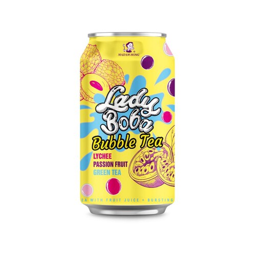 Napój niegazowany Bubble Tea o smaku Liczi - Marakuja Lady Boba 320 ml