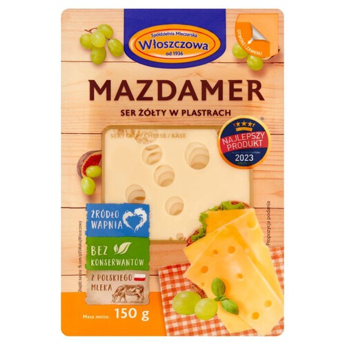 Ser mazdamer w plastrach Włoszczowa 150 g