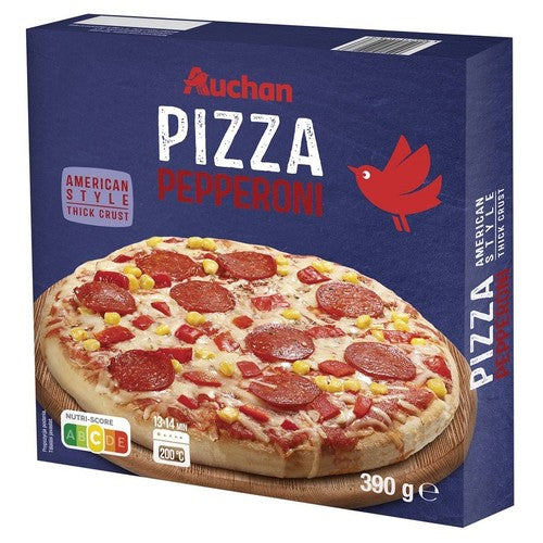 Pizza grube ciasto pepperoni Auchan 390 g