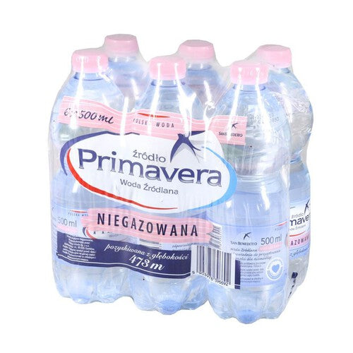 Woda źródlana niegazowana Primavera 6 x 500 ml